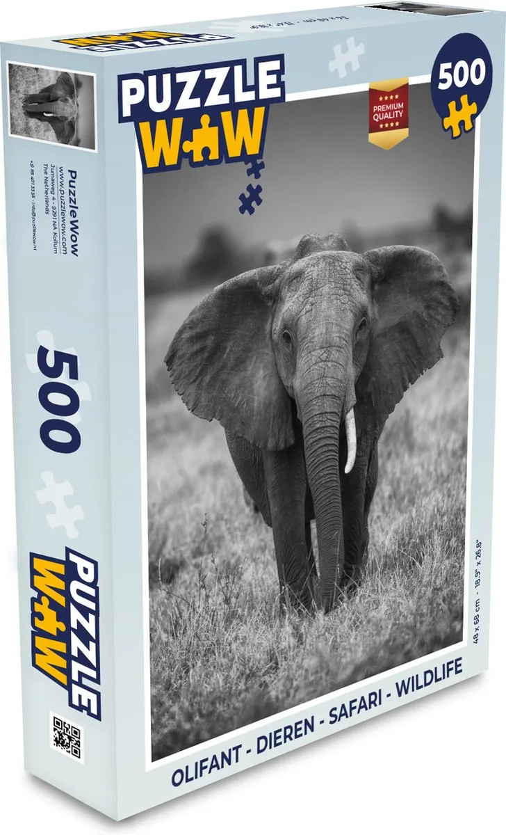 PuzzleWow Safari Wildlife Legpuzzel 500 Stuks - Multicolor