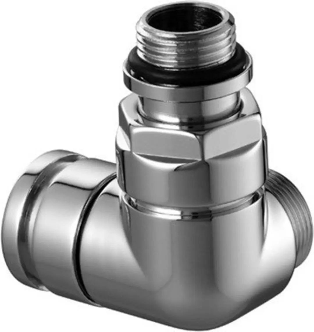 Honeywell Ultraline Design voetventiel 1/2 KVS=118 dubbel haaks rechts chroom
