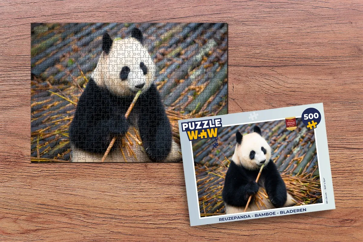 PuzzleWow Reuzepanda Legpuzzel 500 Stuks - Multicolor