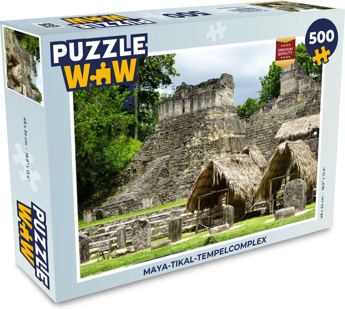 PuzzleWow Maya-Tikal Tempelcomplex Legpuzzel 500 Stuks - Multicolor