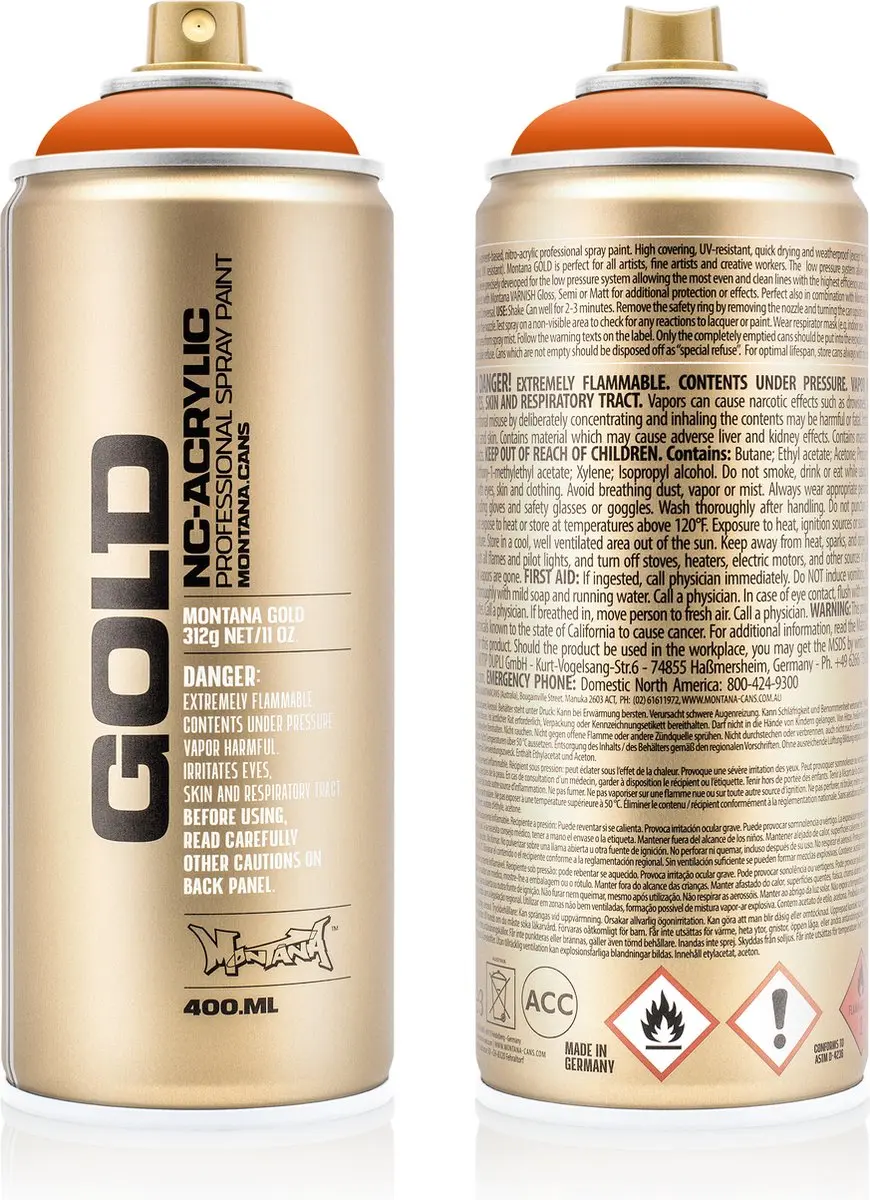 Montana GOLD G2080 Pure Orange spuitbus 400ml