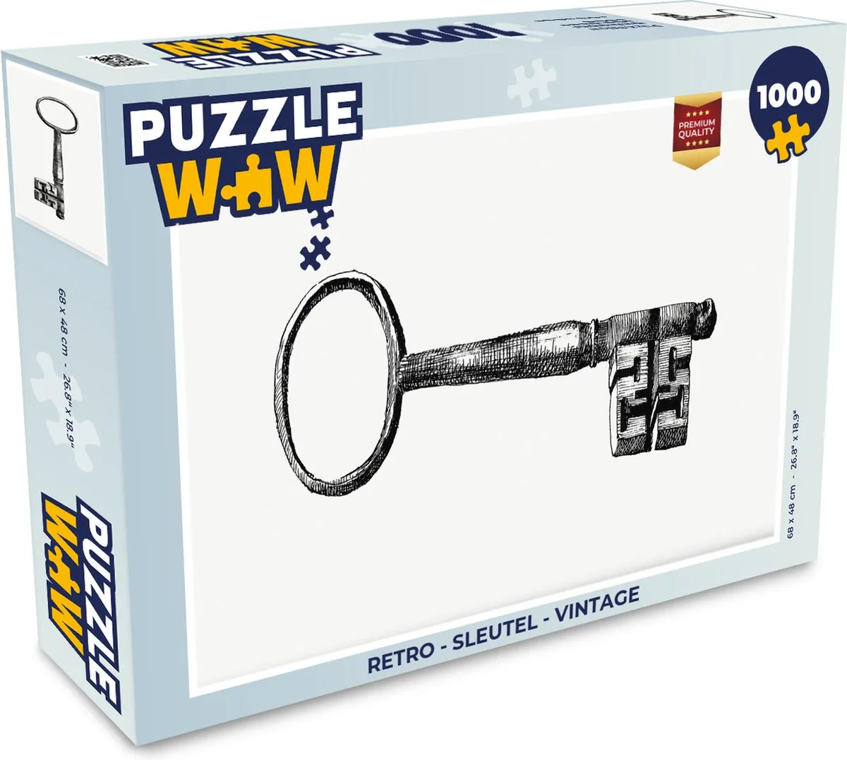 PuzzleWow Retro Sleutel Legpuzzel 1000 Stuks - Multicolor
