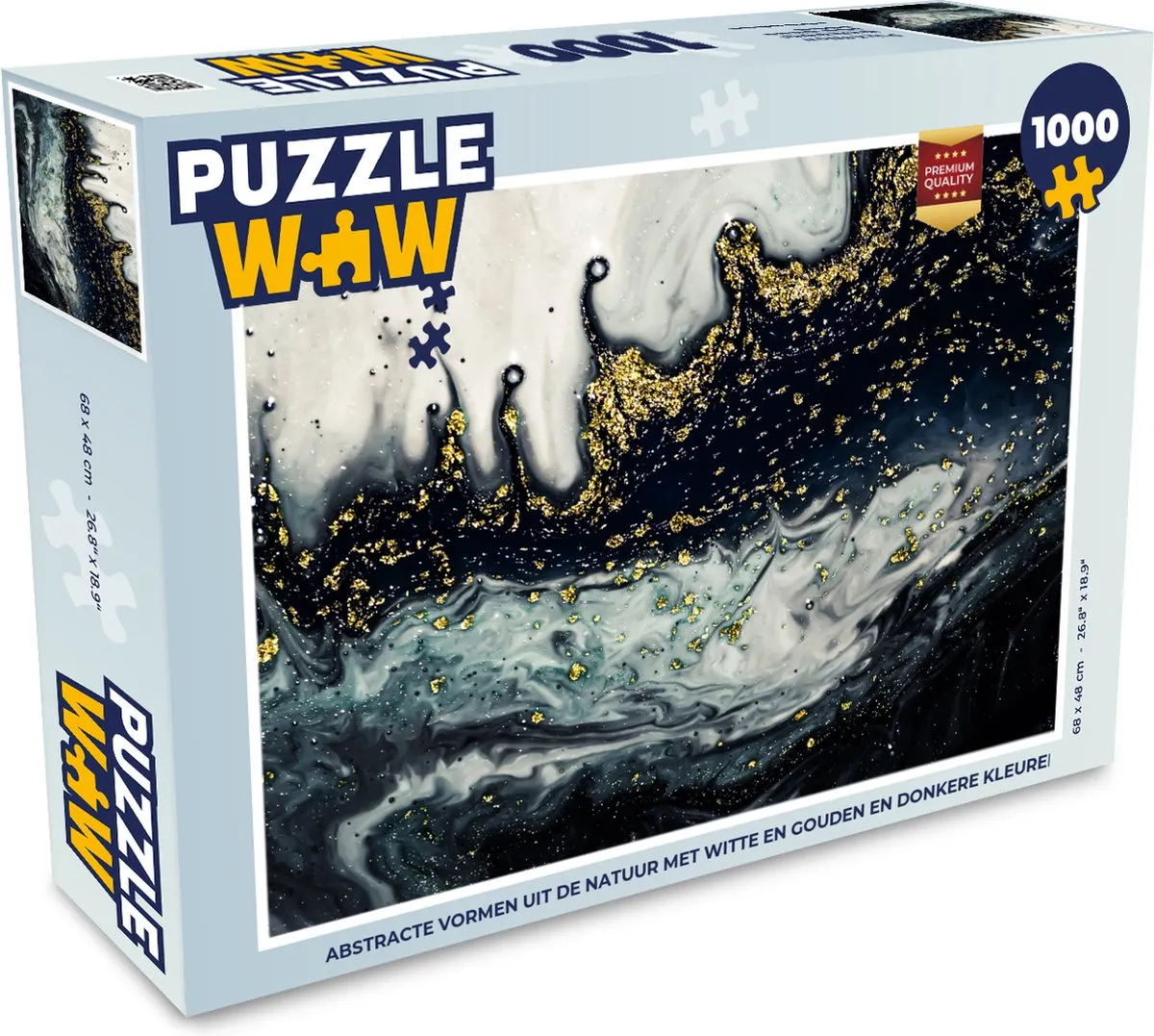 PuzzleWow Marmer Abstract Legpuzzel 1000 Stuks - Multicolor