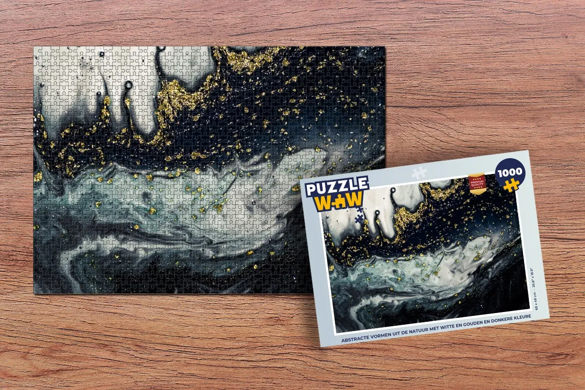 PuzzleWow Marmer Abstract Legpuzzel 1000 Stuks - Multicolor