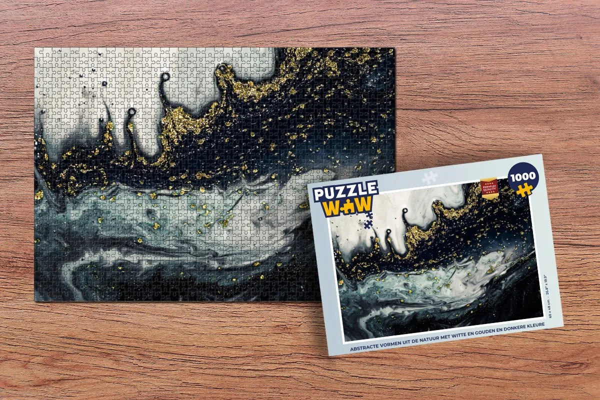 PuzzleWow Marmer Abstract Legpuzzel 1000 Stuks - Multicolor
