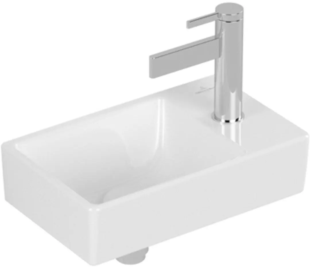 Villeroy & Boch Avento Fontein 1 Kraangat Rechts 36x22cm - Wit - afbeelding 2 van 6