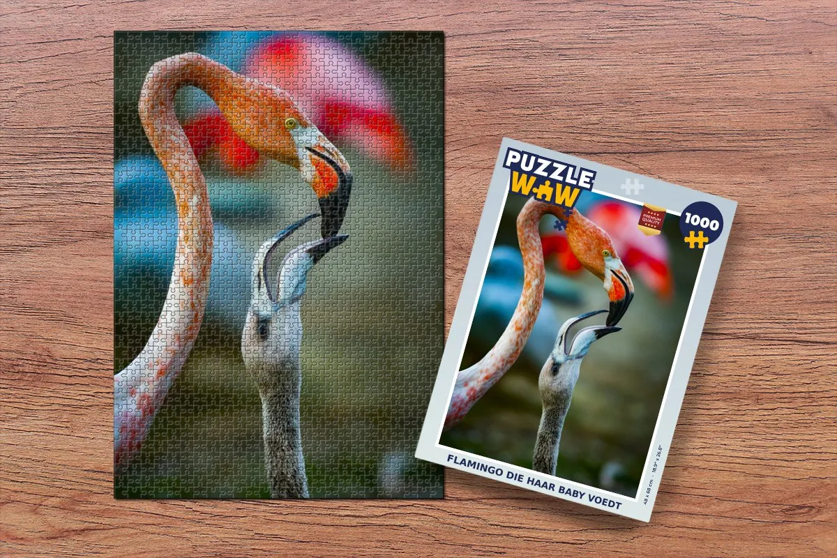 PuzzleWow Flamingo's Legpuzzel 1000 Stuks - Multicolor