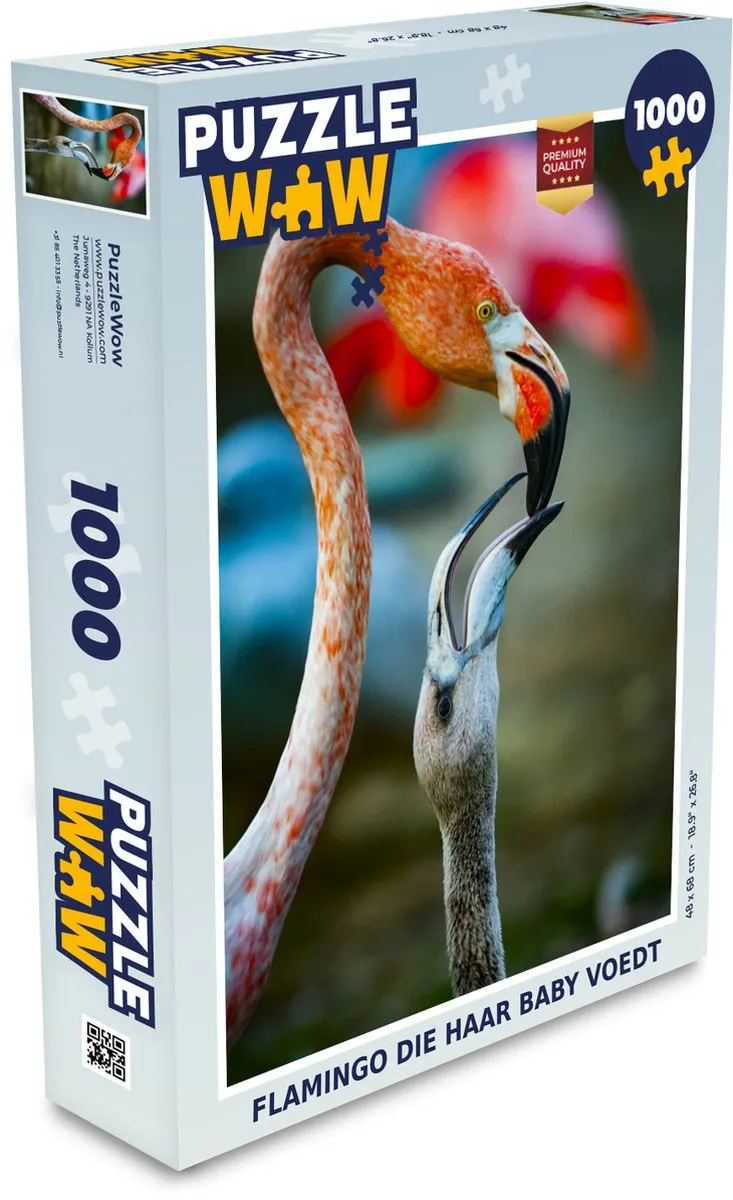 PuzzleWow Flamingo's Legpuzzel 1000 Stuks - Multicolor