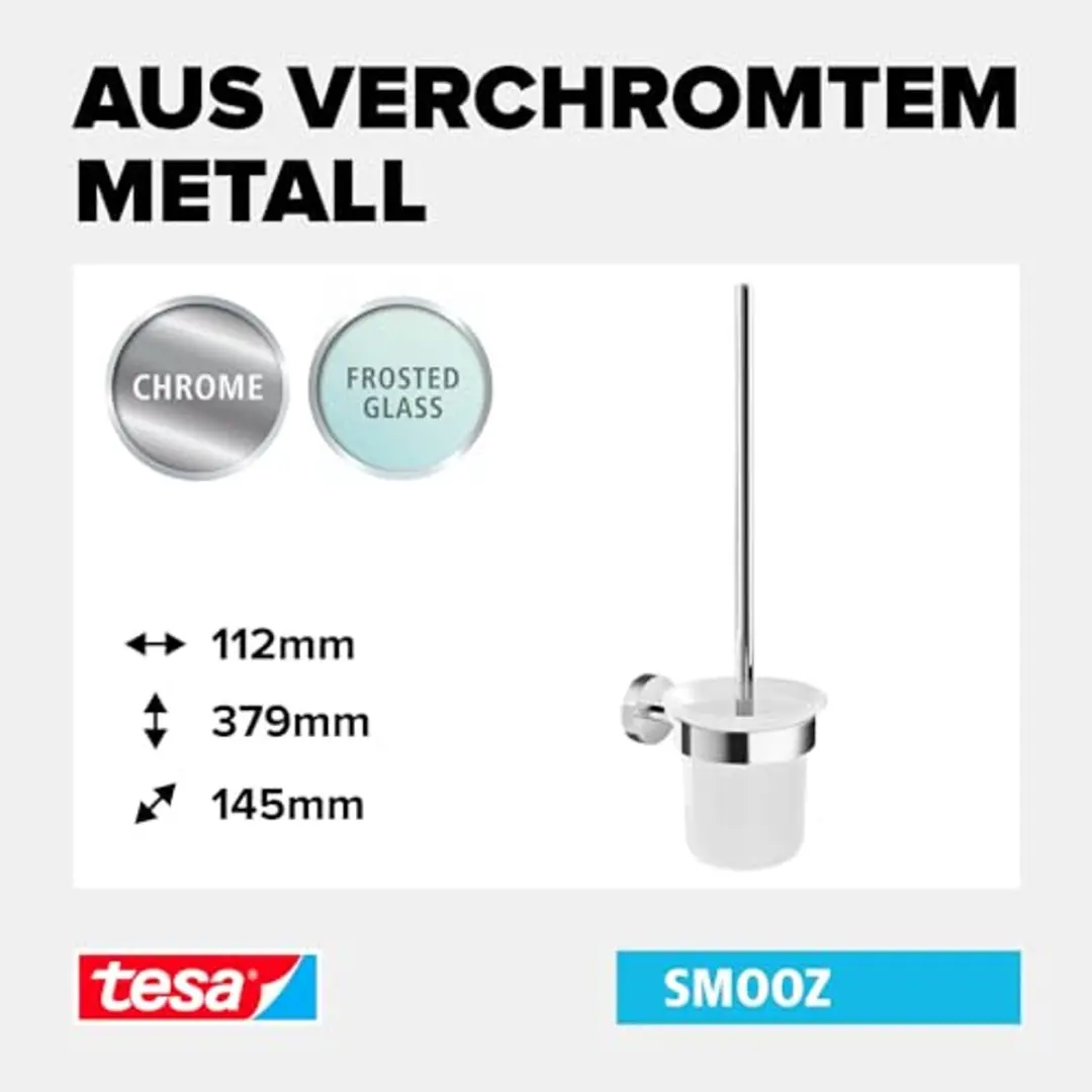 Tesa Smooz Toiletset - Satijn Glas/Chroom RVS - afbeelding 5 van 6