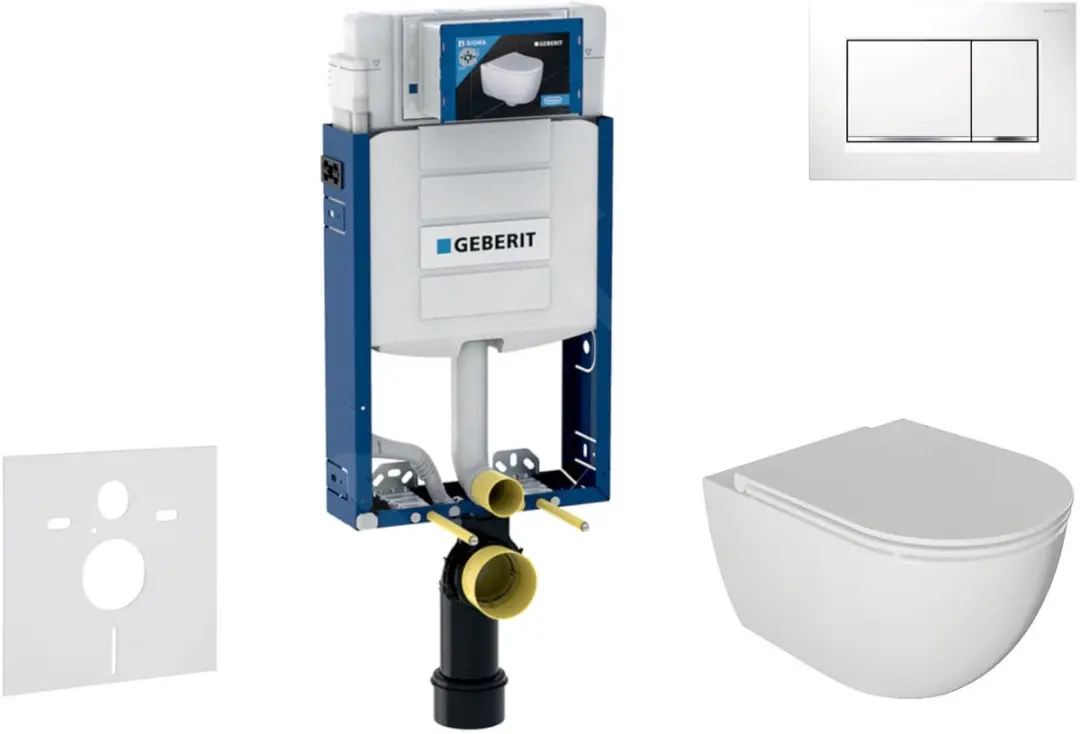 Voorwand montageset, Oudee toilet en softclose zitting, Sigma30 bedieningsplaat,