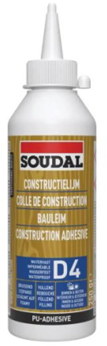 Soudal Pu houtlijm(watervast) D4 250 ml