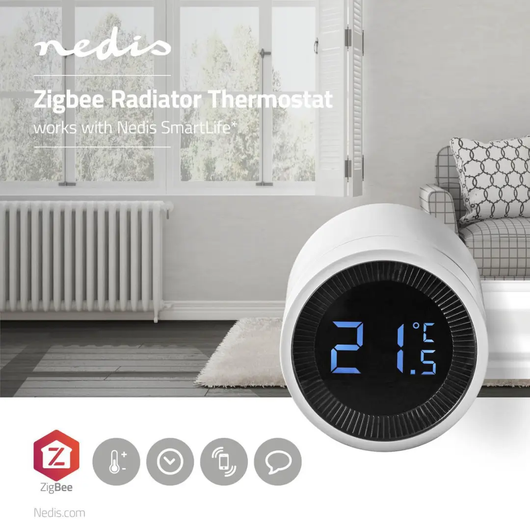 Nedis SmartLife Radiatorbediening Zigbee 3.0 - Wit - afbeelding 4 van 6