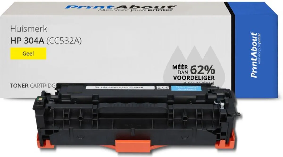 PrintAbout HP 304A CC532A Toner Geel
