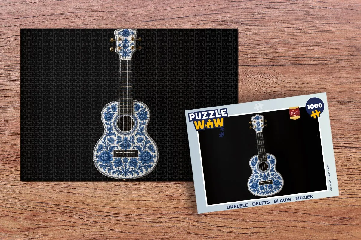 PuzzleWow Ukelele Puzzel 1000 Stuks - Blauw