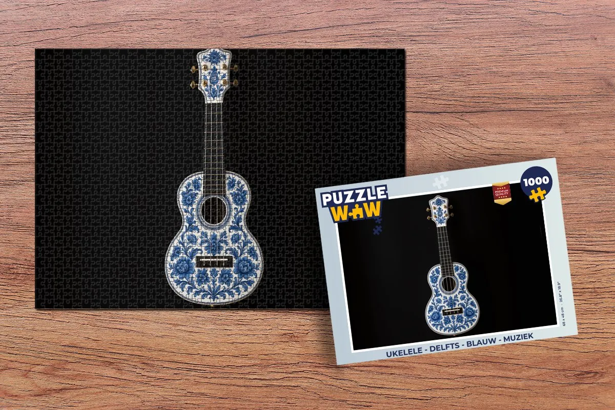 PuzzleWow Ukelele Puzzel 1000 Stuks - Blauw
