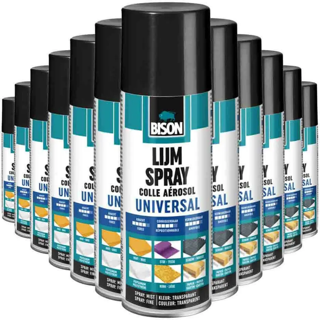 Bison Lijmspray 200ml - 12 Stuks - afbeelding 2 van 2