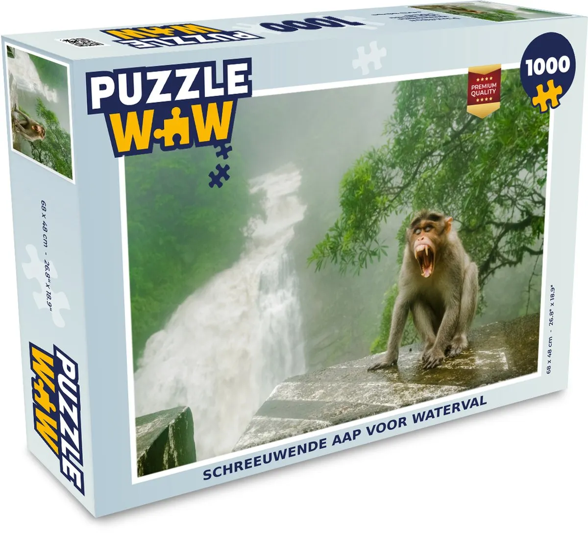 PuzzleWow Schreeuwende Aap Legpuzzel 1000 Stuks - Multicolor