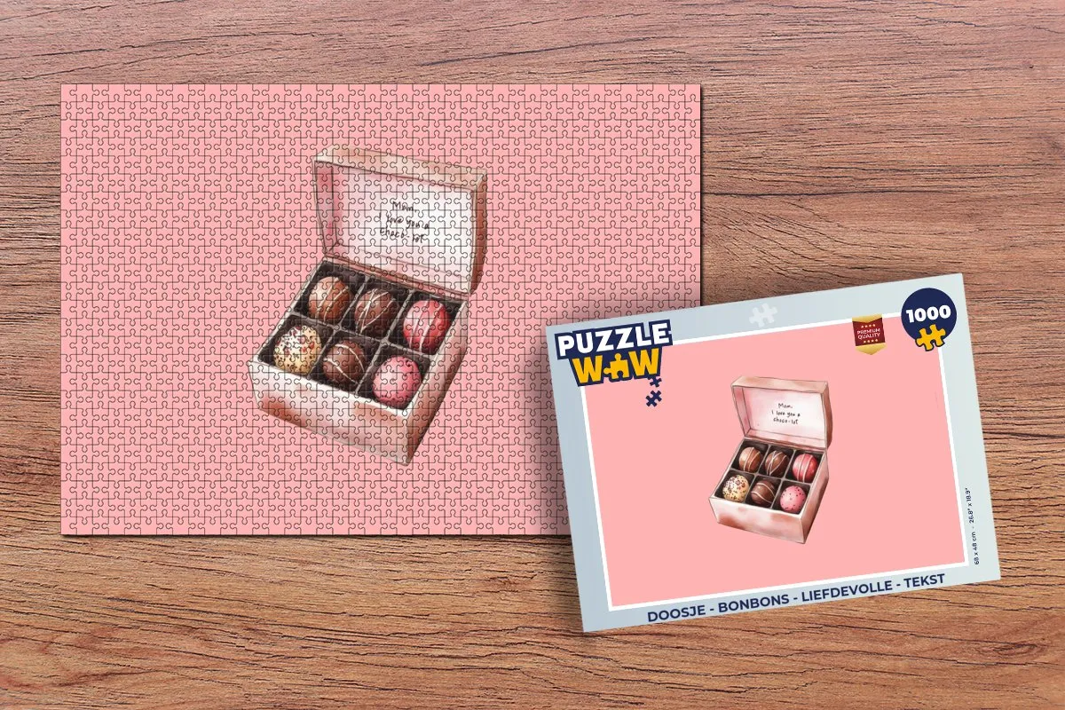 PuzzleWow Bonbons Legpuzzel 1000 Stuks - Tekst