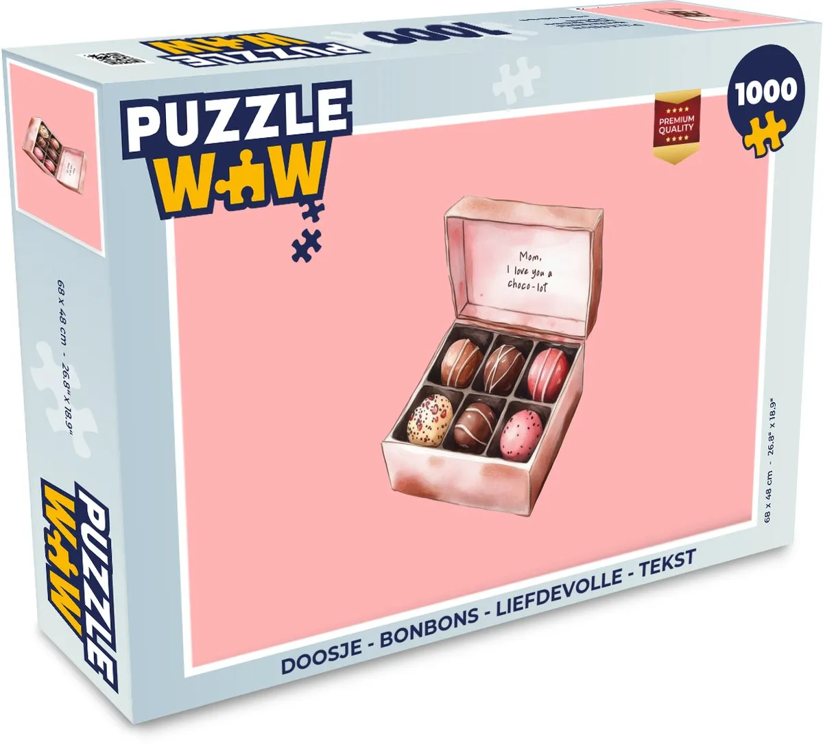 PuzzleWow Bonbons Legpuzzel 1000 Stuks - Tekst
