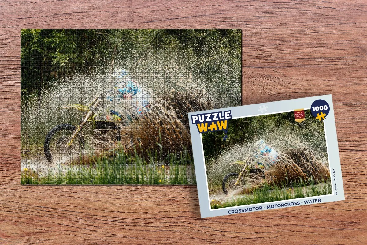 PuzzleWow Crossmotor Legpuzzel 1000 Stuks - Multicolor