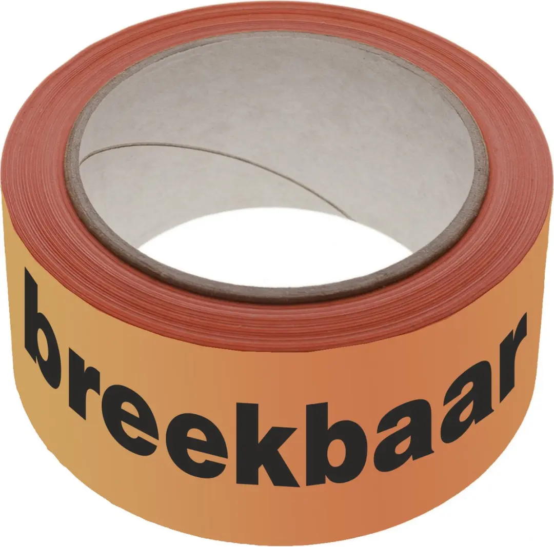Deltafix Breekbaar Verpakkingstape 66m x 50mm - Oranje - afbeelding 2 van 2