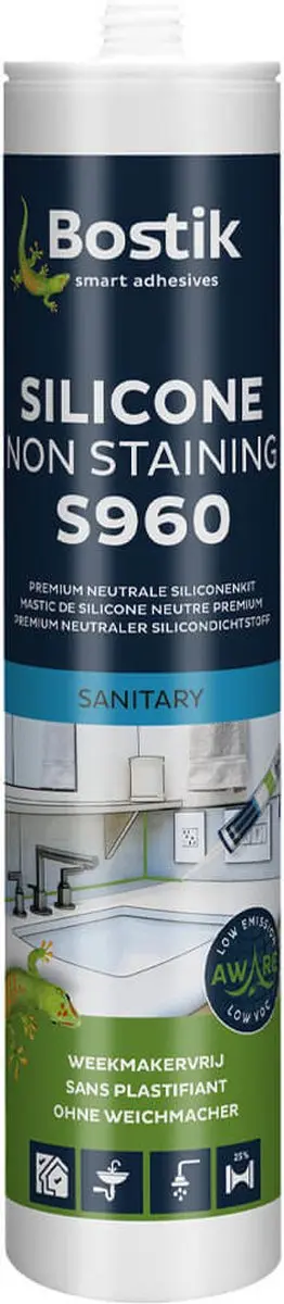 Bostik S960 Silicone Non Staining 310ml Transparantgrijs (trijs)
