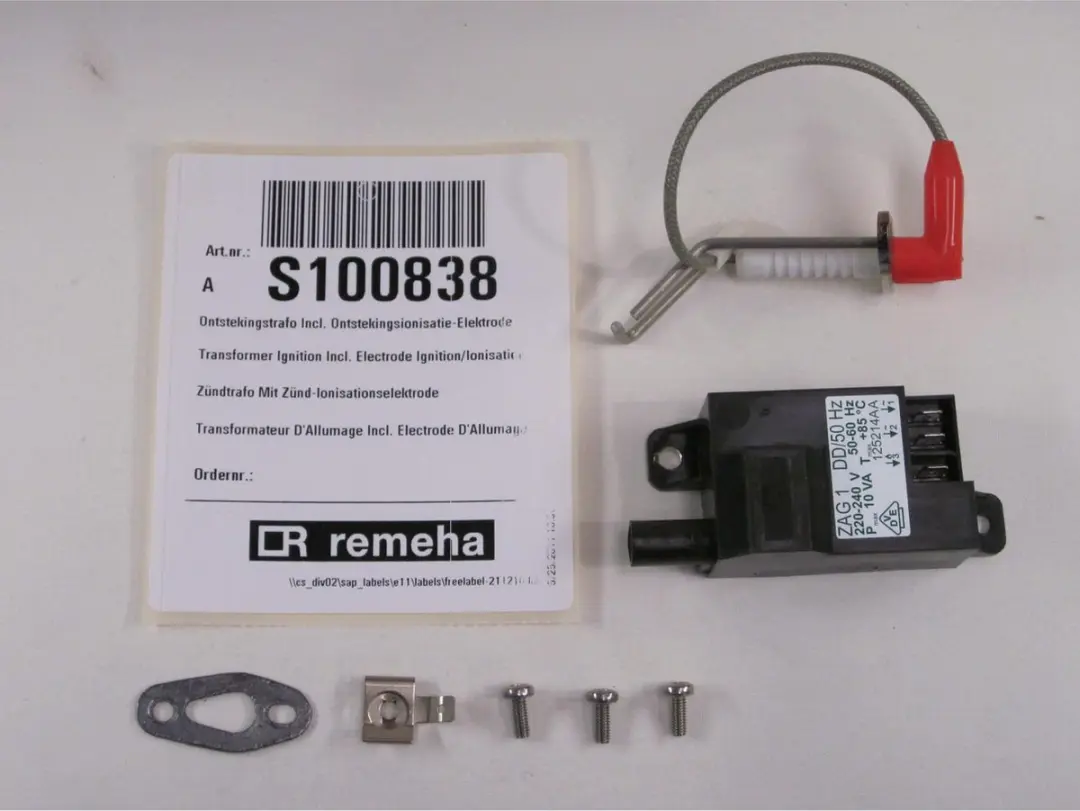 Remeha S100838 Ontstekingstrafo incl. Ontstekings- en Ionisatie-elektrode