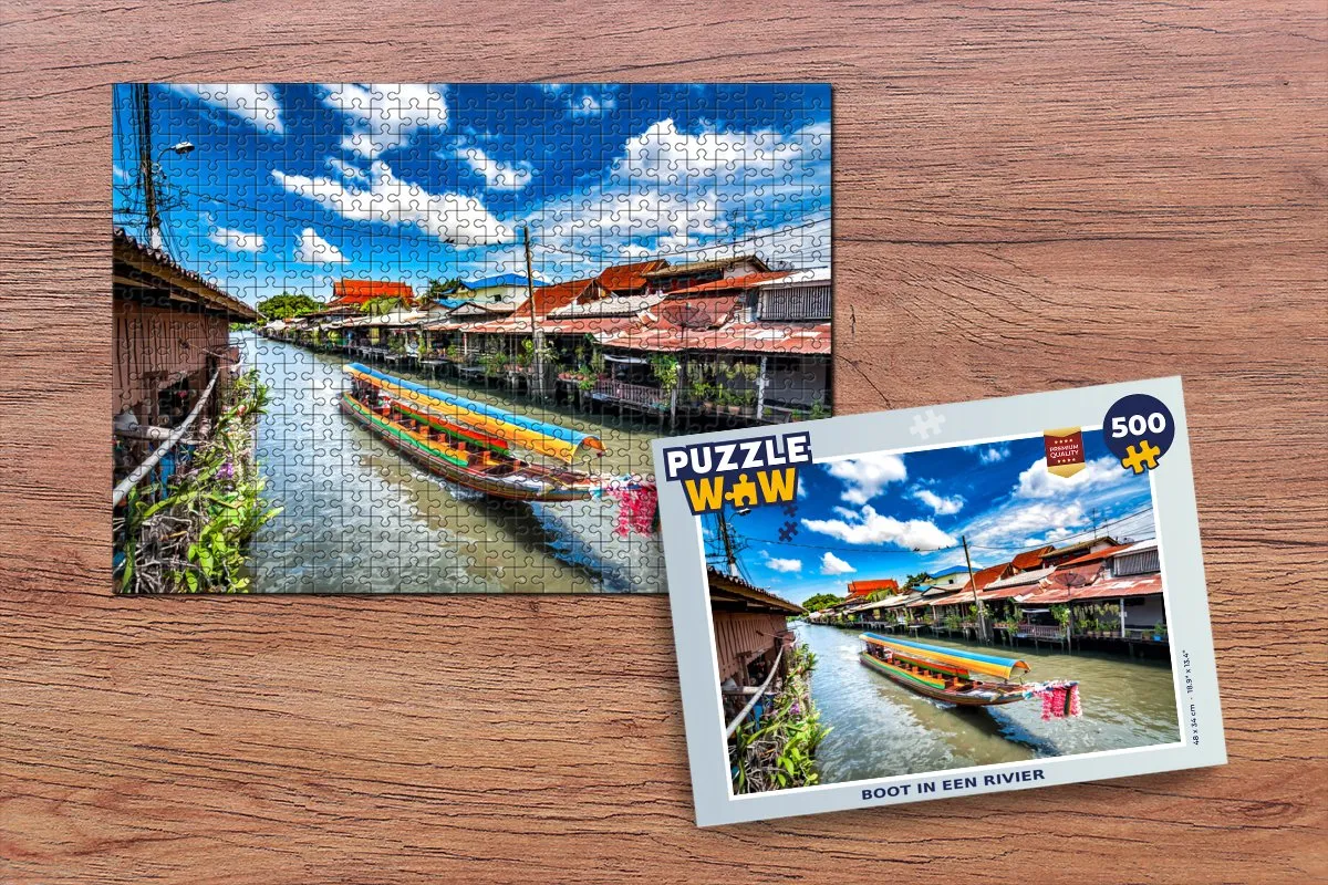 PuzzleWow Legpuzzel Boot in Thailand 500 Stuks - Multicolor