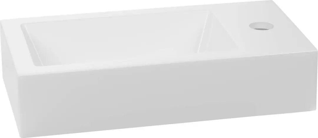 Saqu Square Fonteinset SELF9REURMZSET - Mat zwarte kraan rechts wit marmer - afbeelding 5 van 6