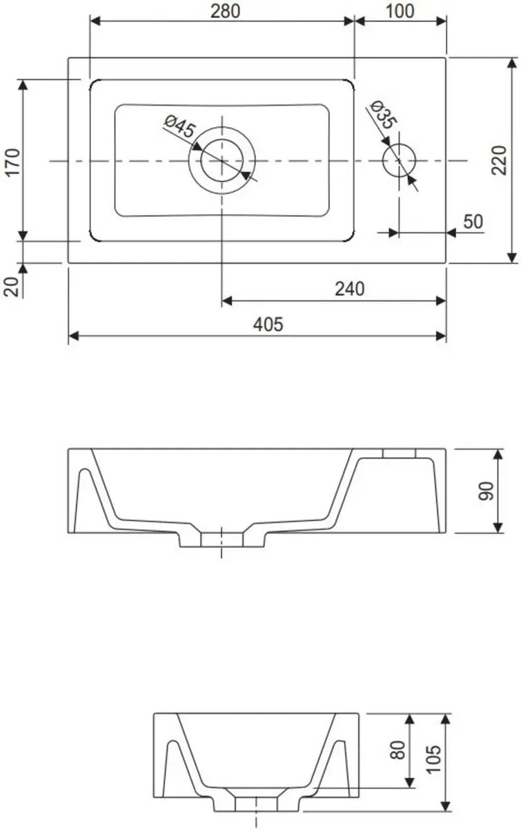 Saqu Square Fonteinset SELF9REURMZSET - Mat zwarte kraan rechts wit marmer - afbeelding 2 van 6