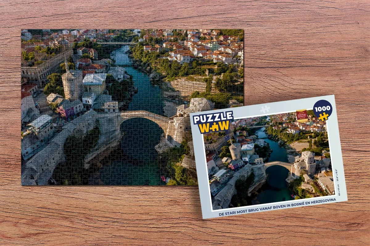 PuzzleWow De Stari Most Brug Puzzel 1000 Stuks - Multicolor