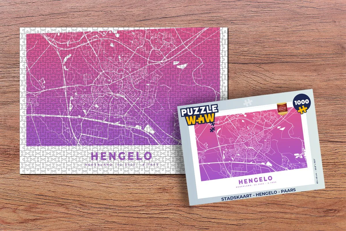 PuzzleWow Hengelo Legpuzzel 1000 Stuks - Multicolor