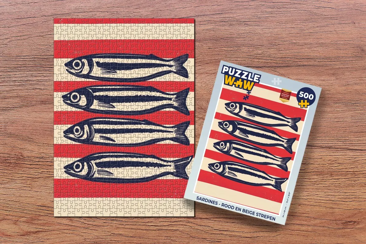 PuzzleWow Sardines Legpuzzel 500 Stuks - Strepen