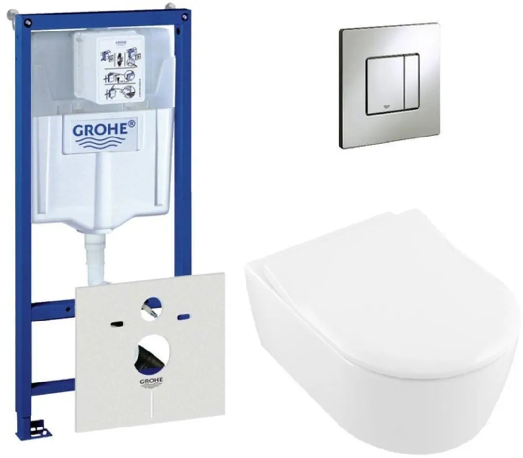 Villeroy & Boch Avento Closet inclusief inbouwreservoir en bedieningsplaat verti