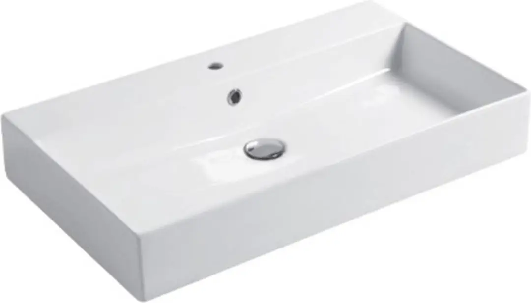 Saqu Square Wastafel 1 bak 1 krg 80x40x12 cm Glans Wit