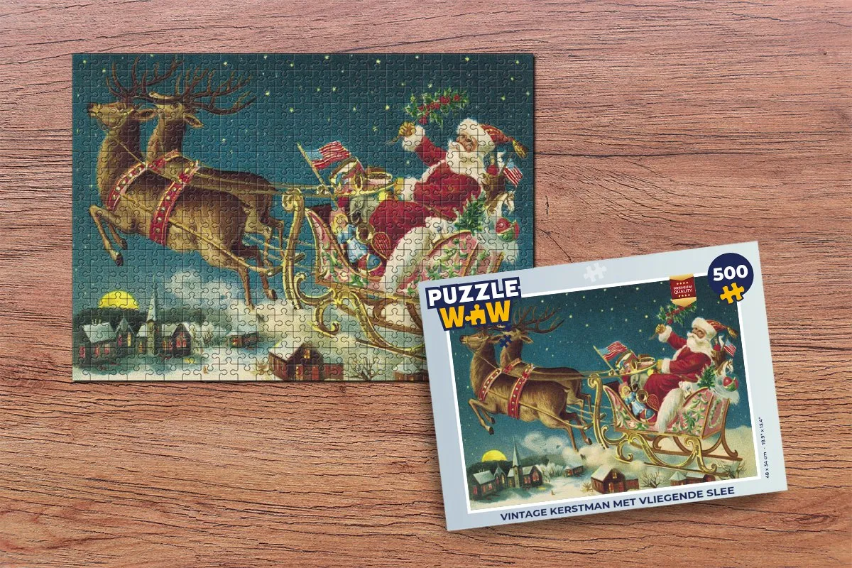 PuzzleWow Kerstmis Winter Legpuzzel 500 Stuks - Multicolor