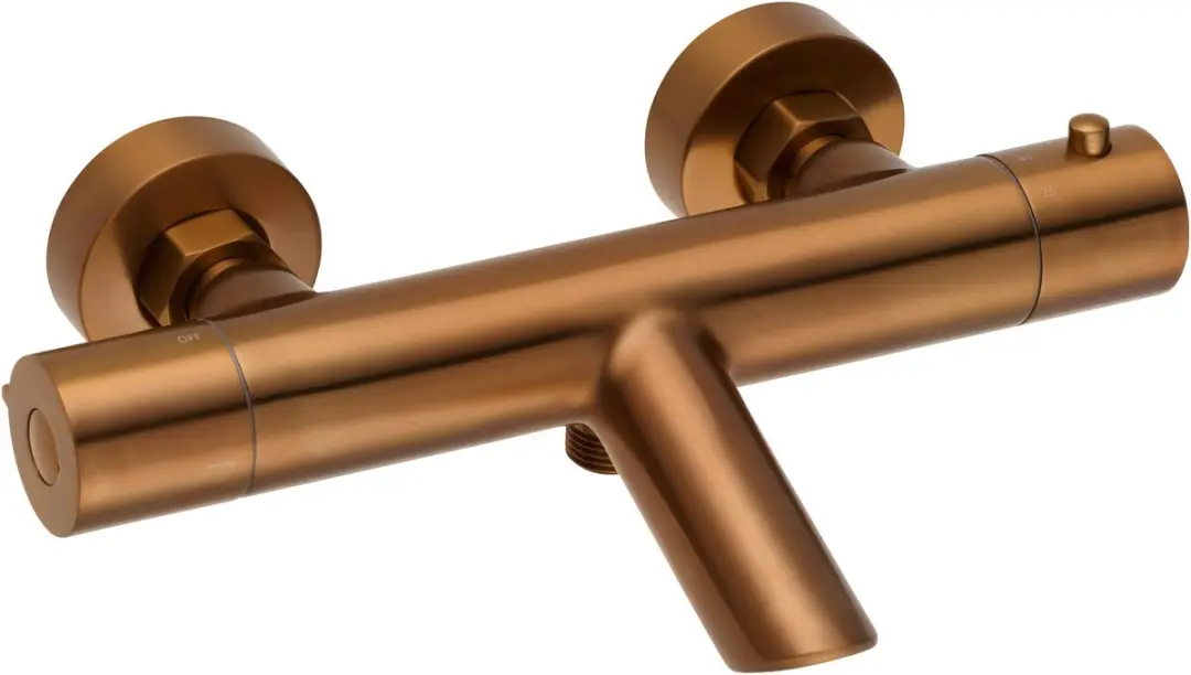 Saqu Eurotrend Thermostatische Badkraan Geborsteld Koper