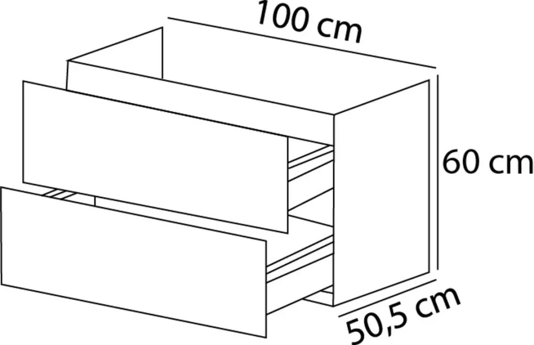 Saqu Lima Badmeubel 100x51x62cm Eiken Marcato - Mat Zwarte Greep - afbeelding 3 van 6