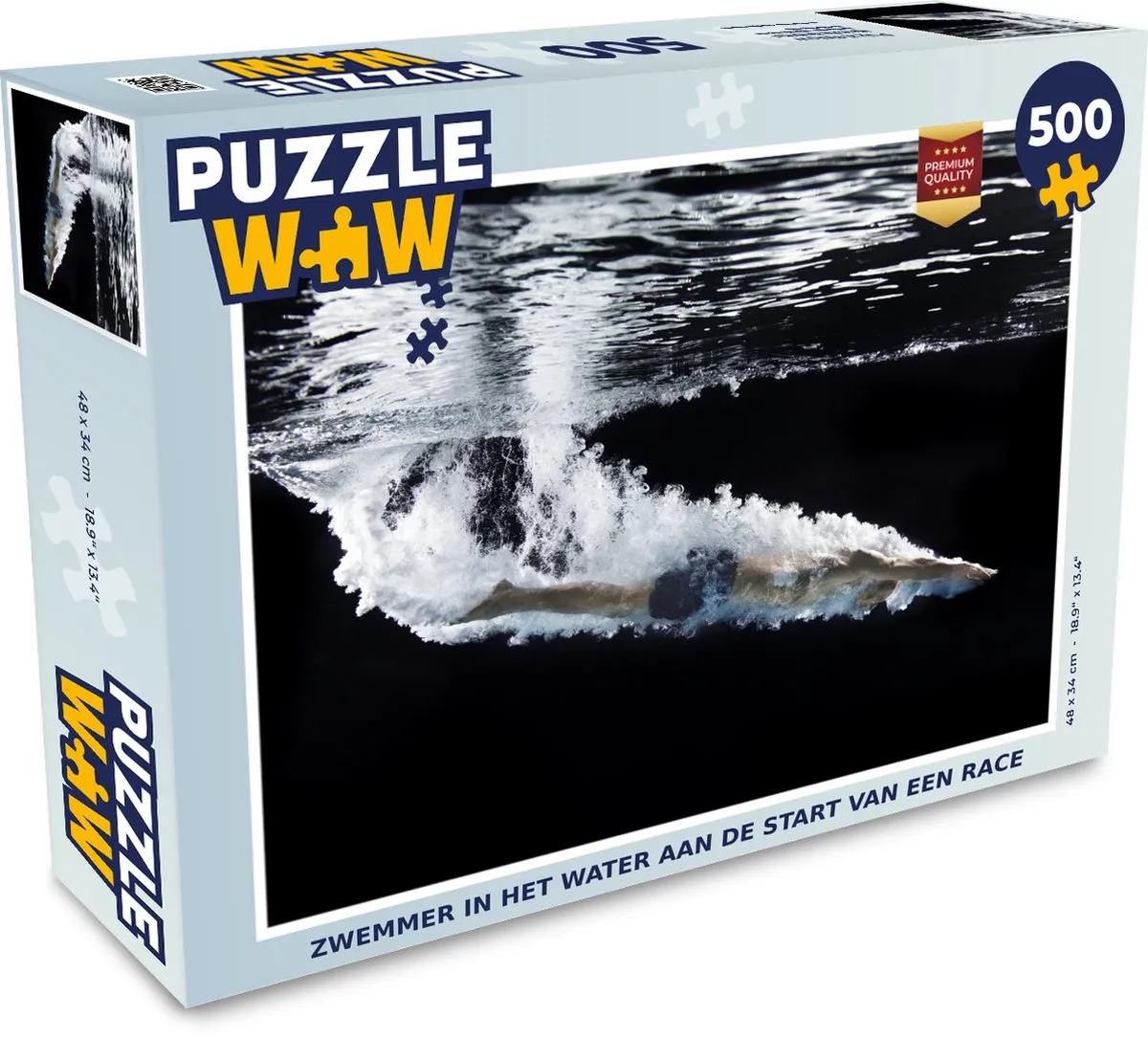 PuzzleWow Zwemmer in het water Legpuzzel 500 Stuks