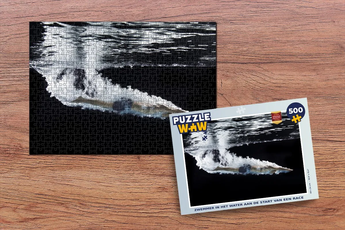PuzzleWow Zwemmer in het water Legpuzzel 500 Stuks - Multicolor