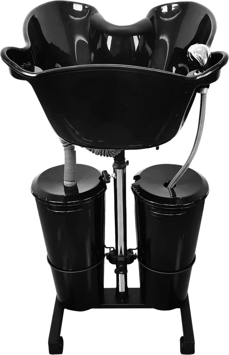 Guardian Beauty Backwash Shampoo Bowl - met Elektrische Pomp en 2 Wateremmers - Zwart - Salon & Kapper Spoelbak Station