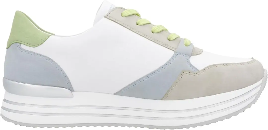Remonte D1323-84 sneakers rits en veters uitneembare zool wit blauw groen grijs