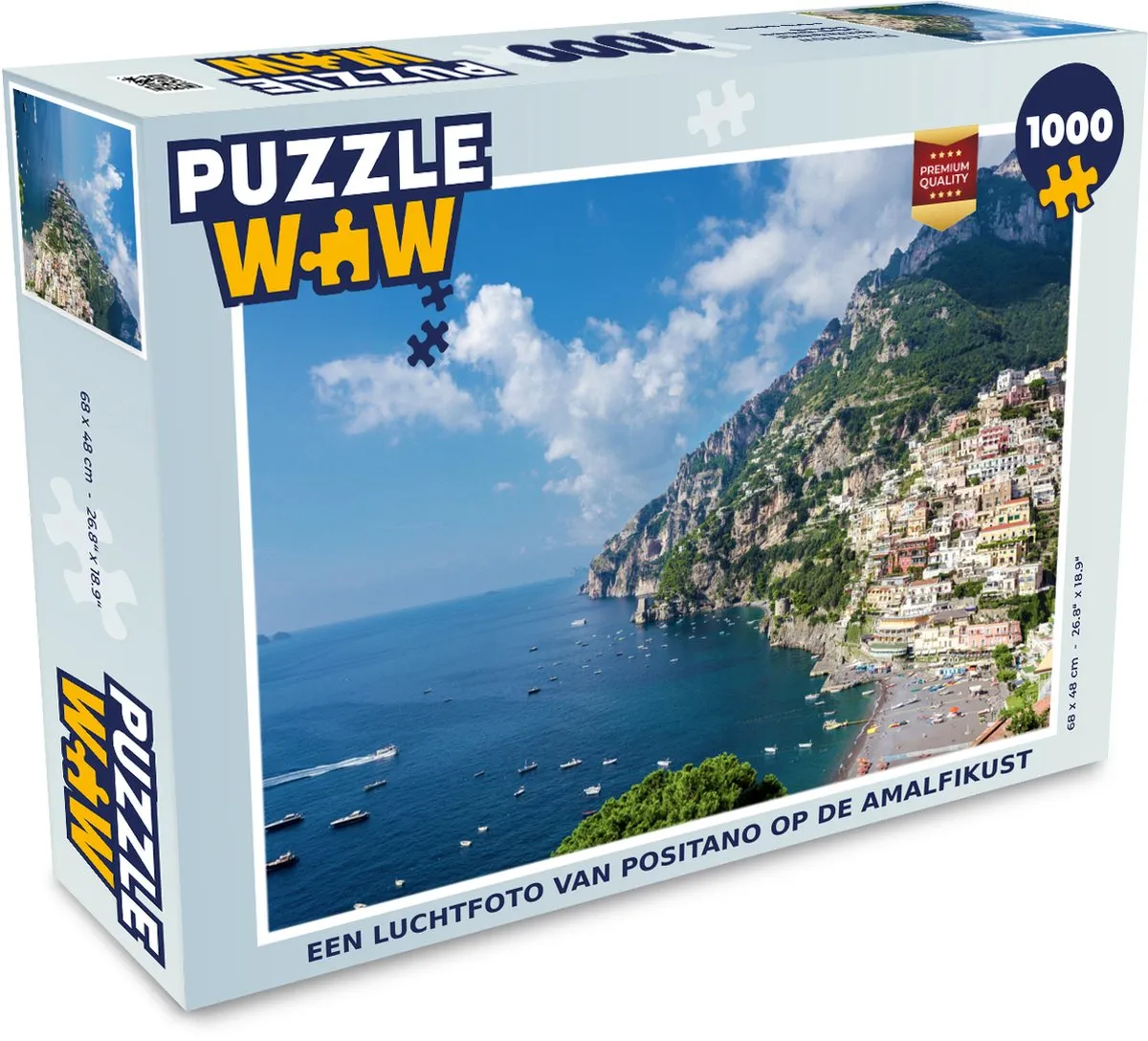 PuzzleWow Positano Amalfikust Legpuzzel 1000 Stuks - Multicolor