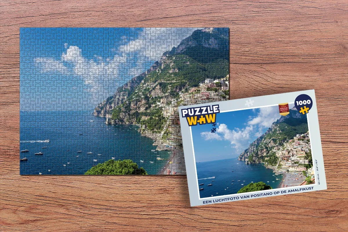 PuzzleWow Positano Amalfikust Legpuzzel 1000 Stuks - Multicolor