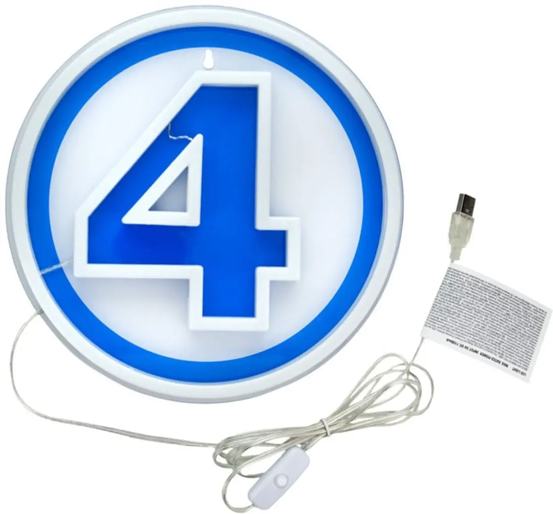 Paladone Fantastic Four Neon Wandlamp - Blauw/Wit - afbeelding 2 van 6