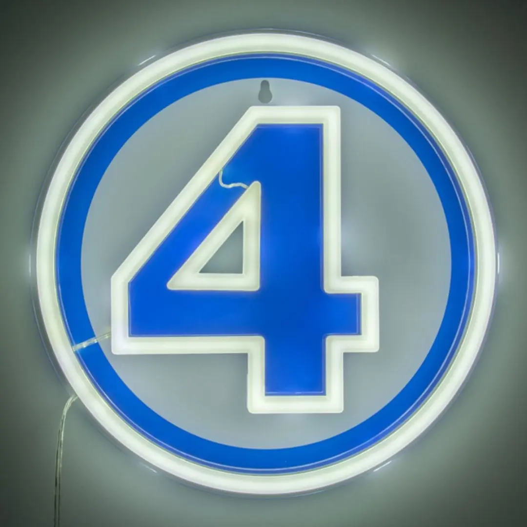 Paladone Fantastic Four Neon Wandlamp - Blauw/Wit - afbeelding 6 van 6