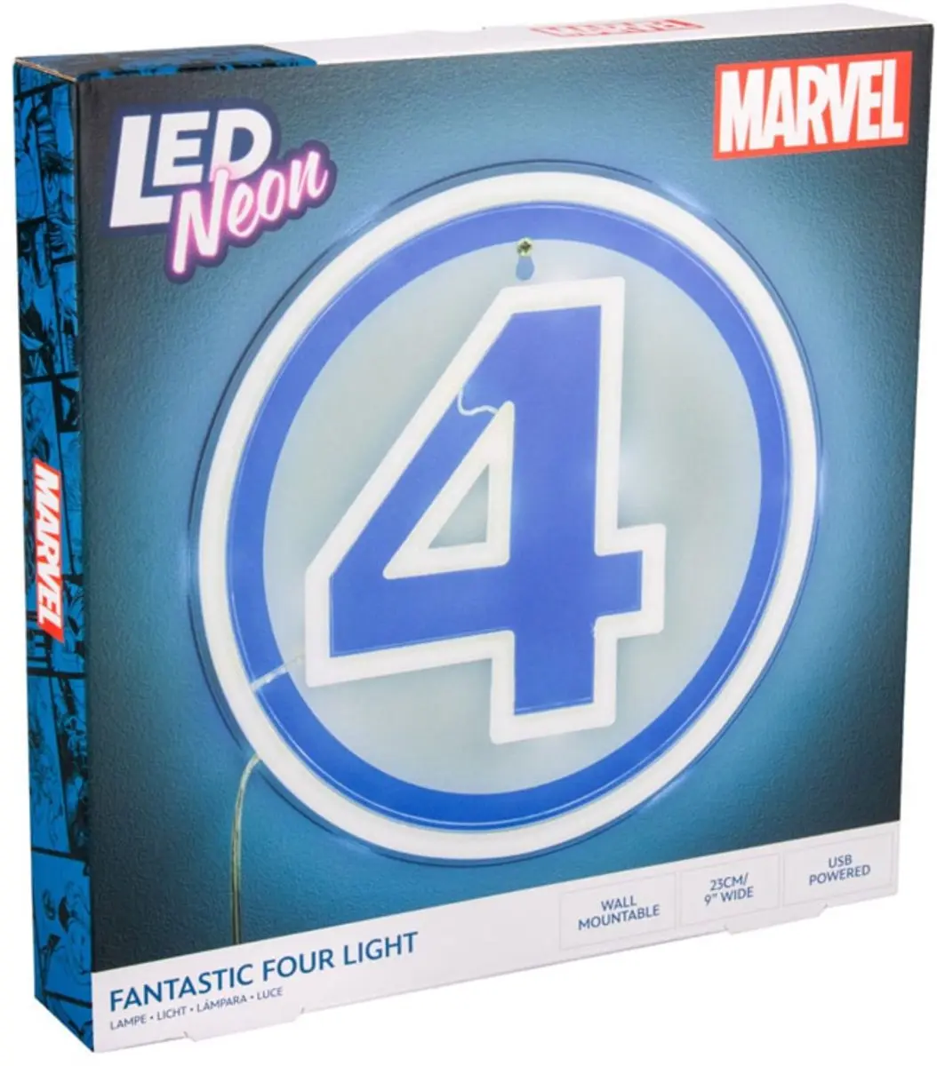 Paladone Fantastic Four Neon Wandlamp - Blauw/Wit - afbeelding 3 van 6