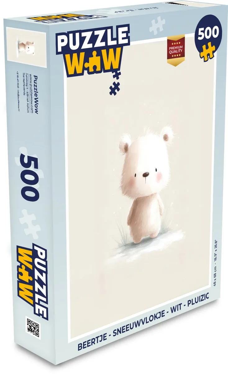 PuzzleWow Beertje Sneeuwvlok Legpuzzel 500 Stuks