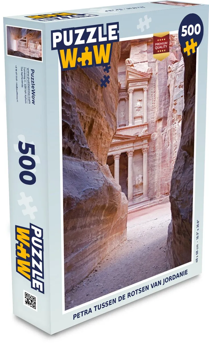 PuzzleWow Petra Tussen De Rotsen Jordanië Legpuzzel 500 Stuks - Multicolor