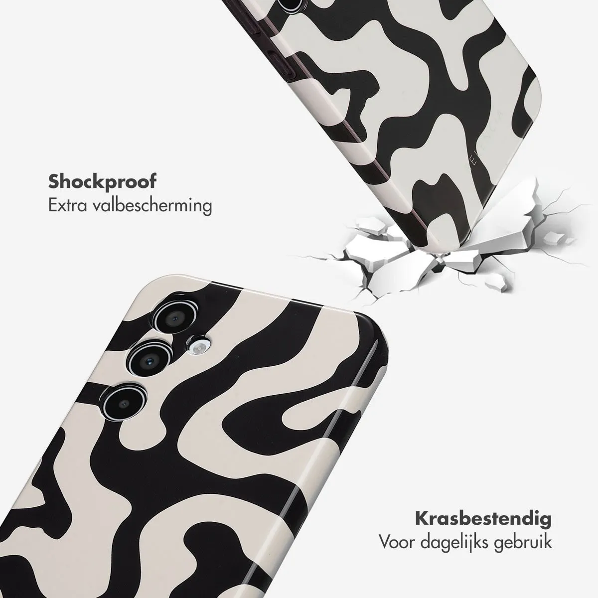 Selencia Hoesje Samsung Galaxy A35 - Art Wave Black
